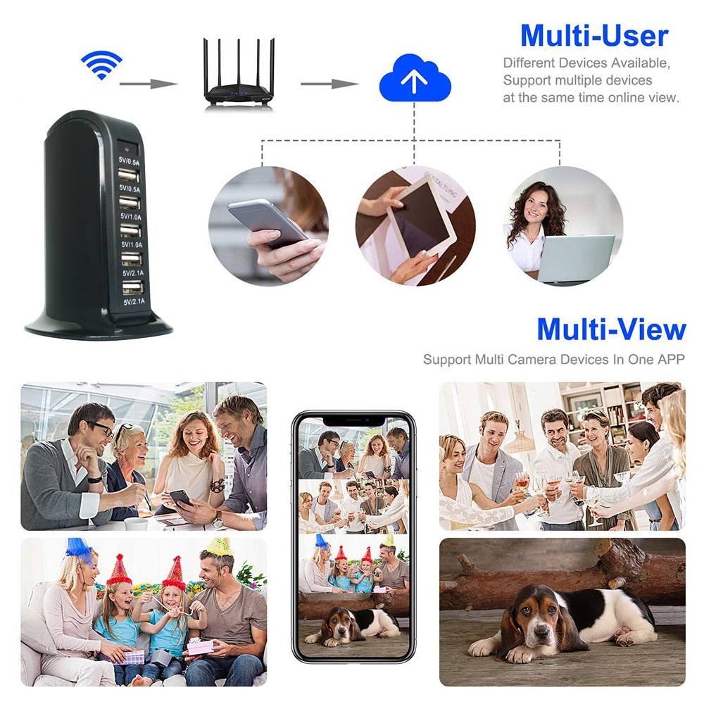 New HD 4K Mini Wifi Charger Camera Real-time Surveillance Motion Detection Loop Recording Wireless Recorder support Hidden TF