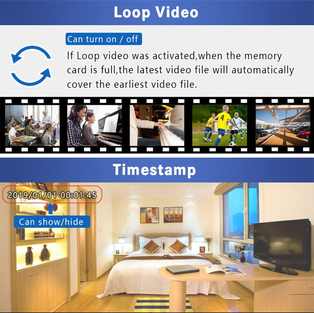 Mini Camera 4K Wifi Portable P2P IP/AP Remote Control Micro Surveillance Camera HD 1080P Support Motion Detection Hidden card T