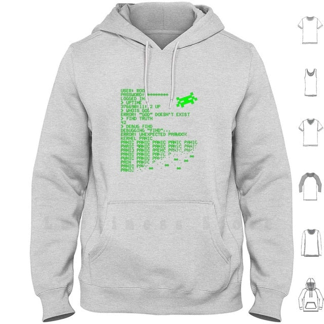 Kernel Panic! - Green hoodies Hack Hacking Hacker Linux Unix Retro