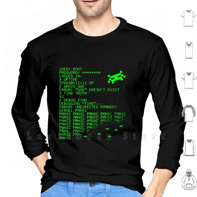 Kernel Panic! - Green hoodies Hack Hacking Hacker Linux Unix Retro