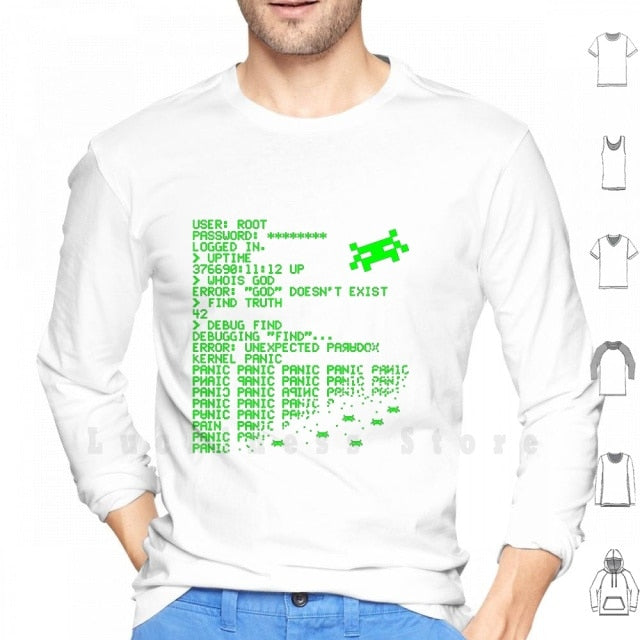 Kernel Panic! - Green hoodies Hack Hacking Hacker Linux Unix Retro