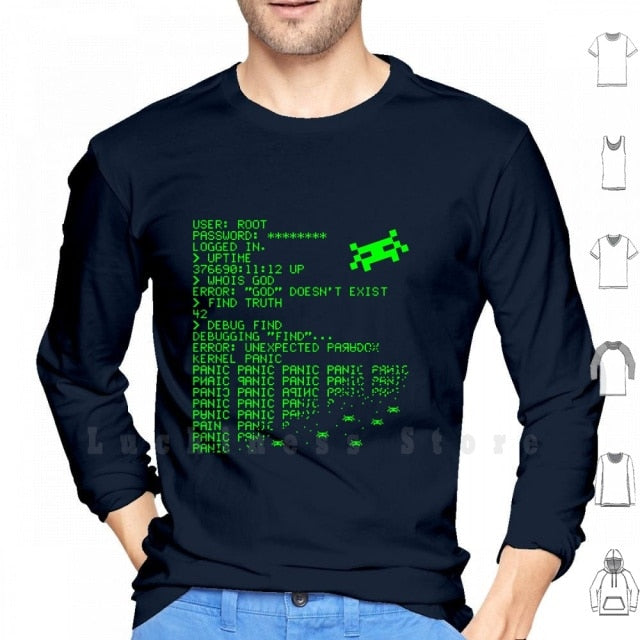 Kernel Panic! - Green hoodies Hack Hacking Hacker Linux Unix Retro