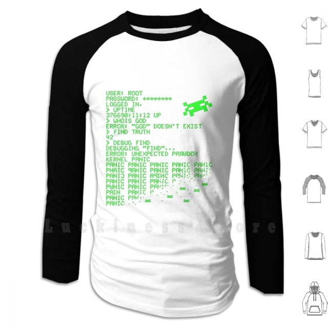 Kernel Panic! - Green hoodies Hack Hacking Hacker Linux Unix Retro
