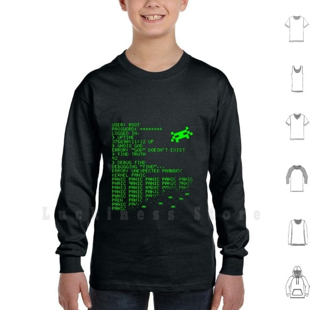 Kernel Panic! - Green hoodies Hack Hacking Hacker Linux Unix Retro