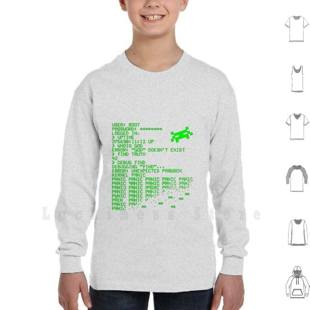 Kernel Panic! - Green hoodies Hack Hacking Hacker Linux Unix Retro