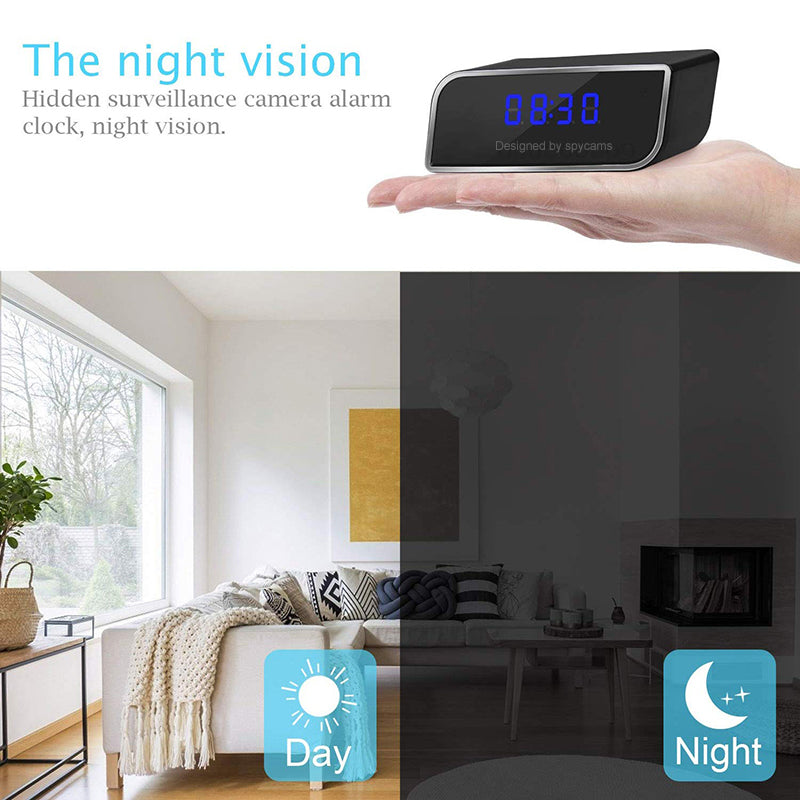 HD 1080P Wifi Clock Camera Mini IP Cam Video Audio DVR Recorder Night Vision Motion Detect Home Security Suport Hidden tf card