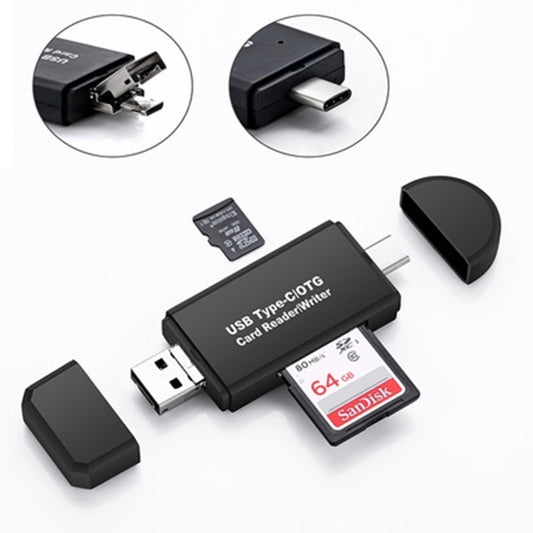 Type C & micro USB & USB 3 In 1 OTG Card Reader High-speed USB2.0 Universal OTG TF/SD for Android Computer Extension Headers