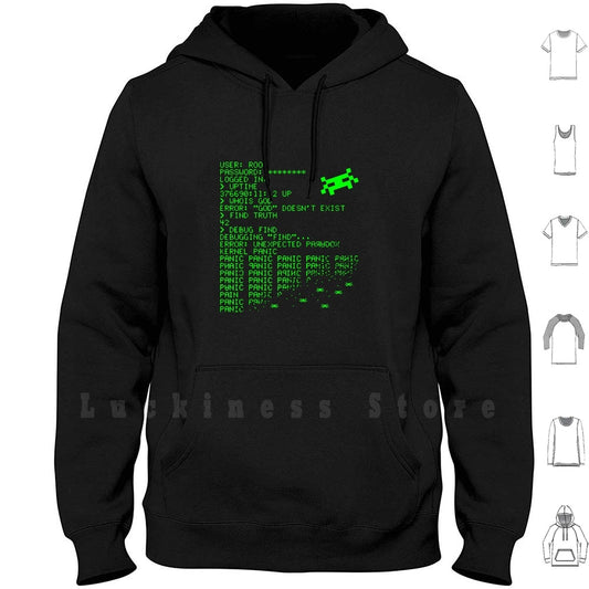 Kernel Panic! - Green hoodies Hack Hacking Hacker Linux Unix Retro