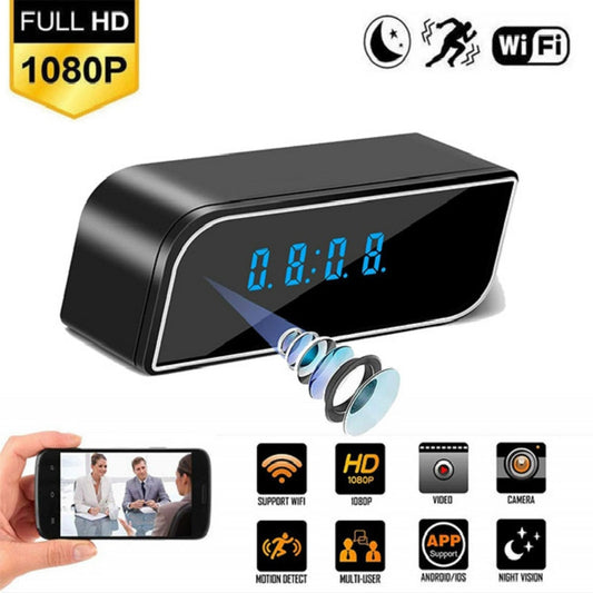 HD 1080P Wifi Clock Camera Mini IP Cam Video Audio DVR Recorder Night Vision Motion Detect Home Security Suport Hidden tf card