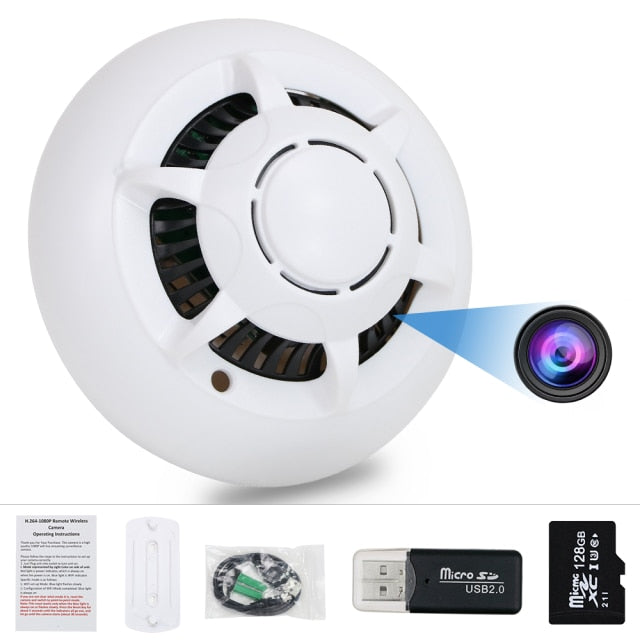 HD 1080P Mini Camera Wireless Wifi Camera Action Video Recorder Micro Cam Simulation Smoke Alarm Design Support Hidden TF Card