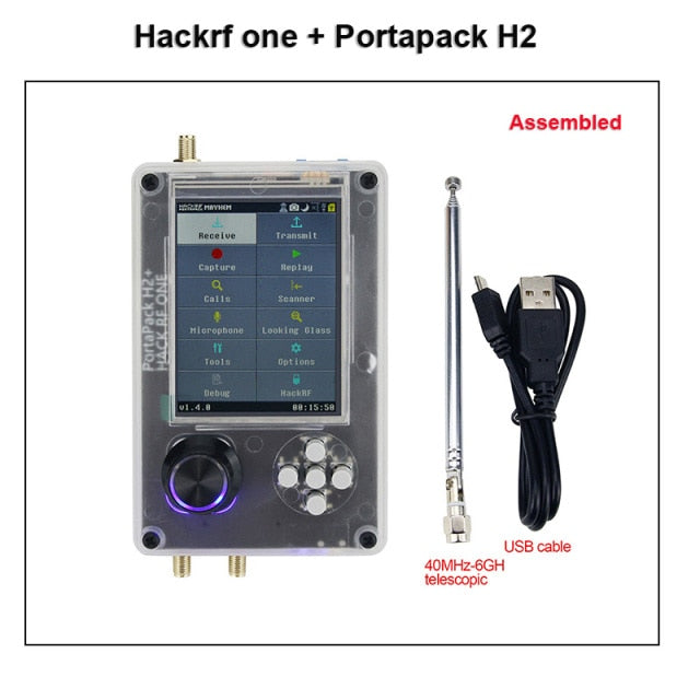 New Mayhem Portapack H2 Hackrf One SDR Software Defined Radio 1MHz-6GHz Optional Metal Case Antennas kits DIY Fast Assemble