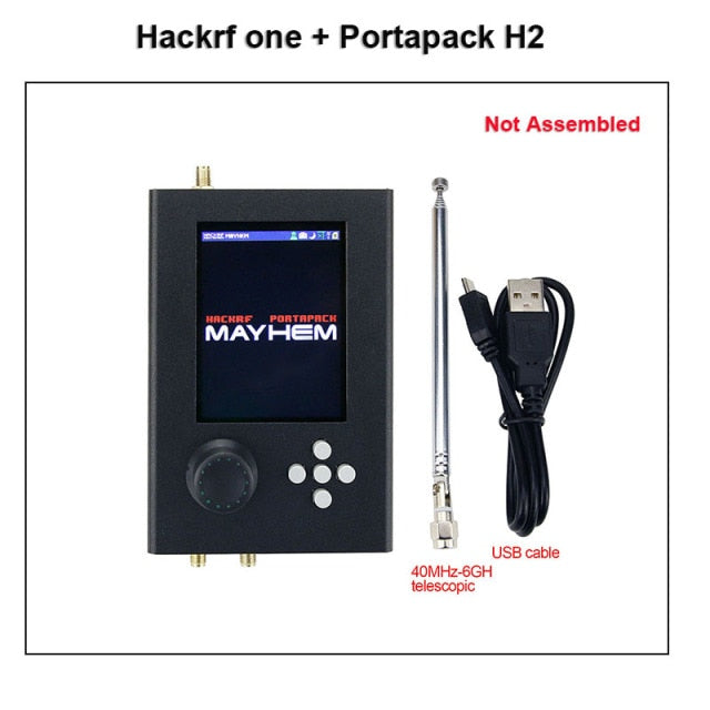 New Mayhem Portapack H2 Hackrf One SDR Software Defined Radio 1MHz-6GHz Optional Metal Case Antennas kits DIY Fast Assemble