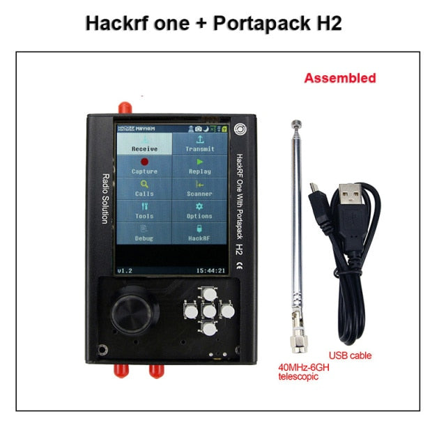 New Mayhem Portapack H2 Hackrf One SDR Software Defined Radio 1MHz-6GHz Optional Metal Case Antennas kits DIY Fast Assemble